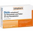 Diclo-Ratiopharm bei Schmerzen u.Fieber 25 mg Fta